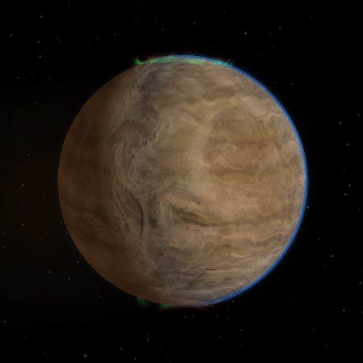 51 Peg b rendered in TerraForge from its measured mass, orbit and star