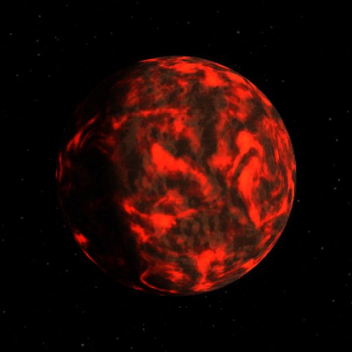 55 Cnc e rendered in TerraForge from its measured mass, orbit and star