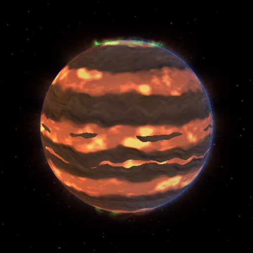 AB Pic b rendered in TerraForge from its measured mass, orbit and star