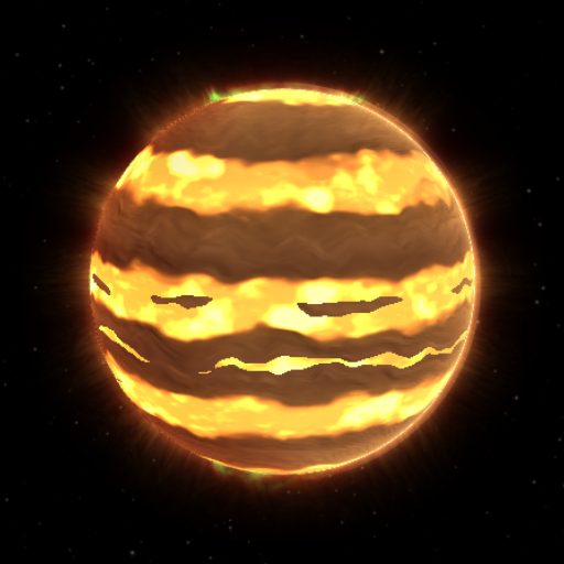 CoRoT-3 b rendered in TerraForge from its measured mass, orbit and star