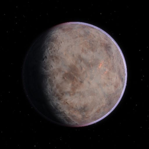GJ 1061 d rendered in TerraForge from its measured mass, orbit and star