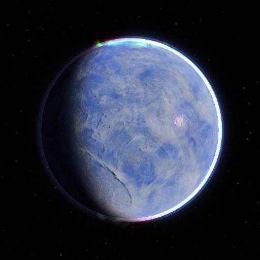 GJ 667 C c rendered in TerraForge from its measured mass, orbit and star
