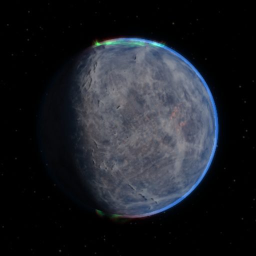 GJ 667 C g rendered in TerraForge from its measured mass, orbit and star