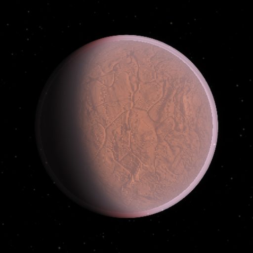 GJ 887 b rendered in TerraForge from its measured mass, orbit and star