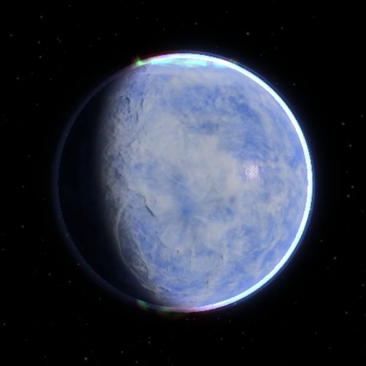 GJ 887 d rendered in TerraForge from its measured mass, orbit and star