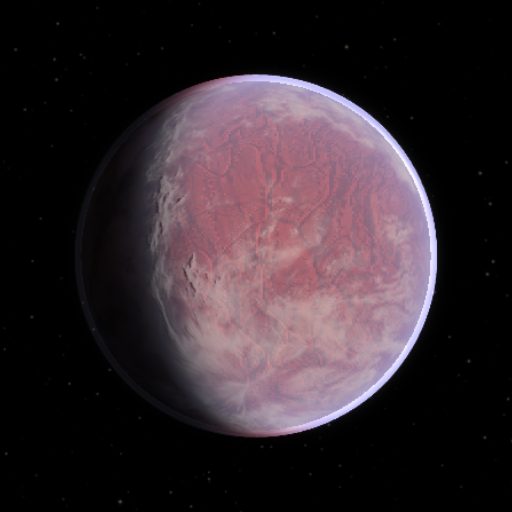 Gl 725 A b rendered in TerraForge from its measured mass, orbit and star