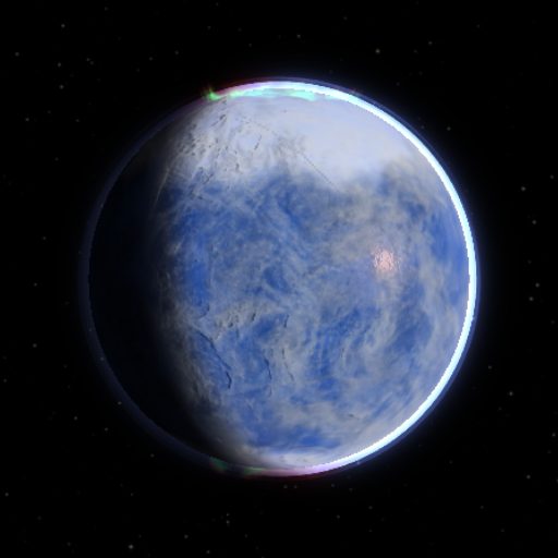 Gl 725 B c rendered in TerraForge from its measured mass, orbit and star