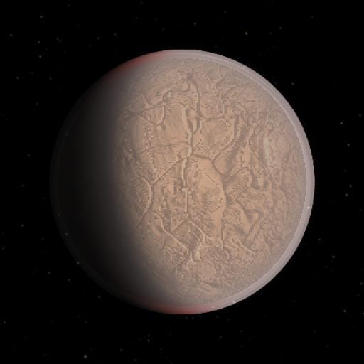 HD 110067 b rendered in TerraForge from its measured mass, orbit and star