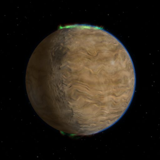 HD 110067 g rendered in TerraForge from its measured mass, orbit and star