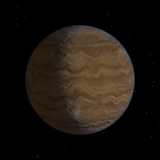 HD 219134 d rendered in TerraForge from its measured mass, orbit and star