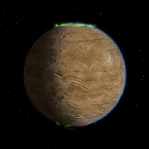 HD 219134 g rendered in TerraForge from its measured mass, orbit and star