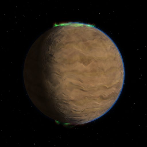 K2-18 b rendered in TerraForge from its measured mass, orbit and star