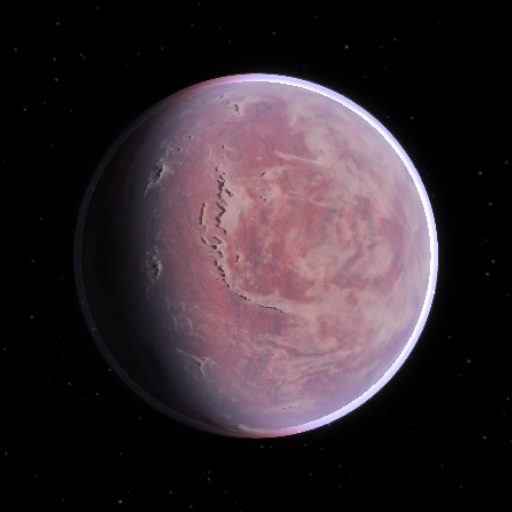 K2-72 b rendered in TerraForge from its measured mass, orbit and star