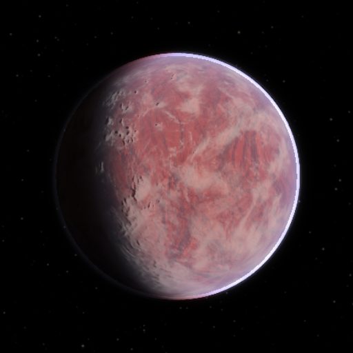 K2-72 c rendered in TerraForge from its measured mass, orbit and star