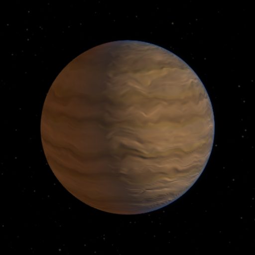 KELT-9 b rendered in TerraForge from its measured mass, orbit and star