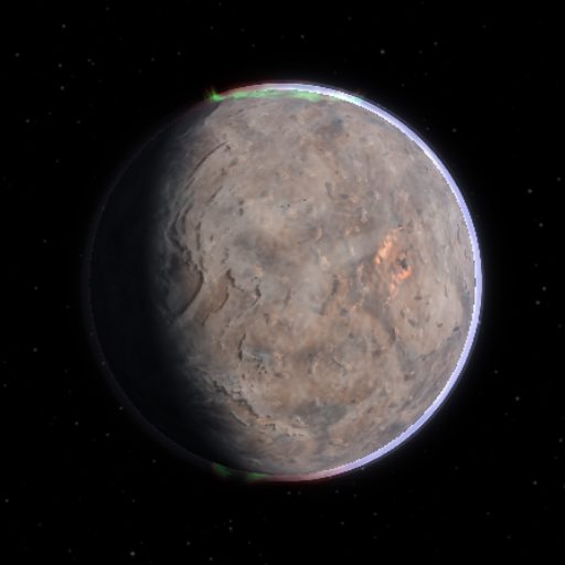 Kepler-186 f rendered in TerraForge from its measured mass, orbit and star
