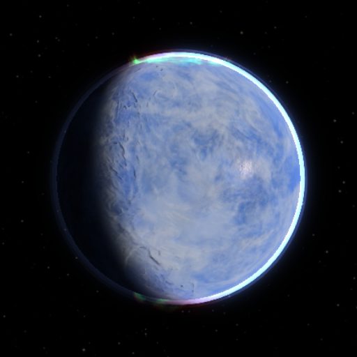 Kepler-283 c rendered in TerraForge from its measured mass, orbit and star