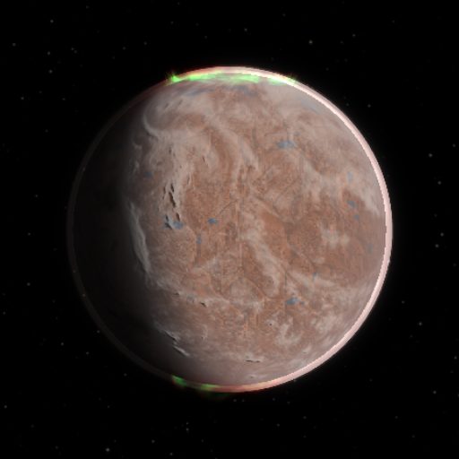 Kepler-296 d rendered in TerraForge from its measured mass, orbit and star
