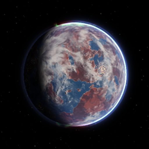 Kepler-438 b rendered in TerraForge from its measured mass, orbit and star