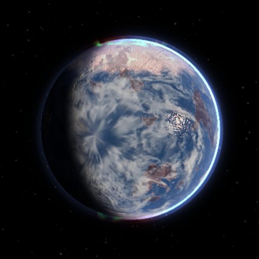 Kepler-442 b rendered in TerraForge from its measured mass, orbit and star
