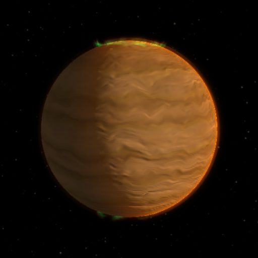Kepler-51 b rendered in TerraForge from its measured mass, orbit and star