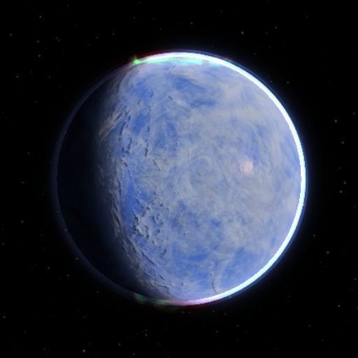 Kepler-705 b rendered in TerraForge from its measured mass, orbit and star