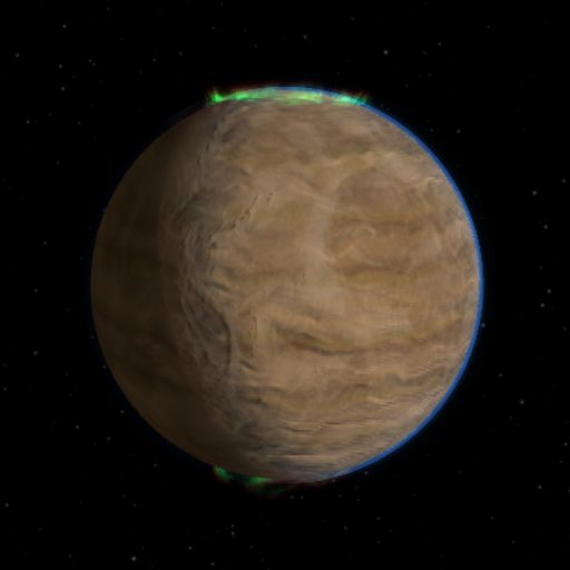 KOI-351 g rendered in TerraForge from its measured mass, orbit and star