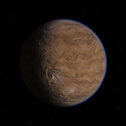 LHS 1140 b rendered in TerraForge from its measured mass, orbit and star