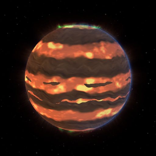 Oph 11 b rendered in TerraForge from its measured mass, orbit and star