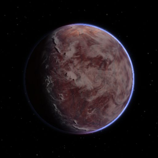 Proxima Cen b rendered in TerraForge from its measured mass, orbit and star