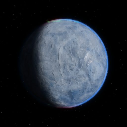 tau Cet f rendered in TerraForge from its measured mass, orbit and star