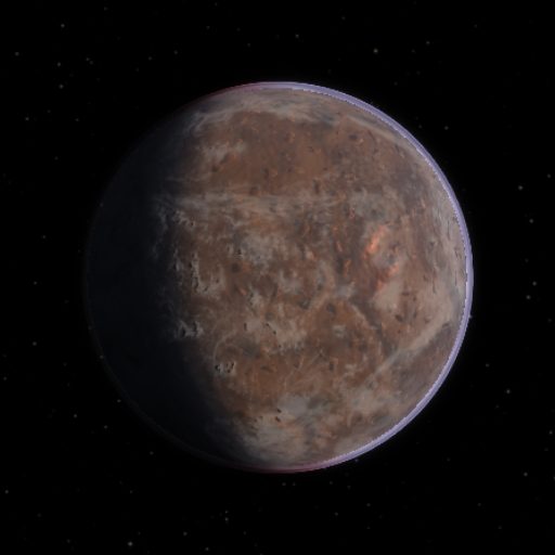 Teegarden's Star d rendered in TerraForge from its measured mass, orbit and star
