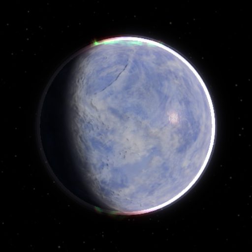 TOI-1266 d rendered in TerraForge from its measured mass, orbit and star