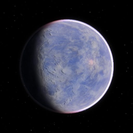 TOI-1452 b rendered in TerraForge from its measured mass, orbit and star