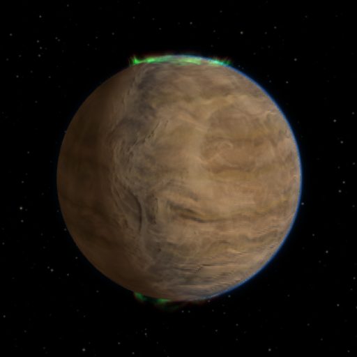 TOI-4468 b rendered in TerraForge from its measured mass, orbit and star
