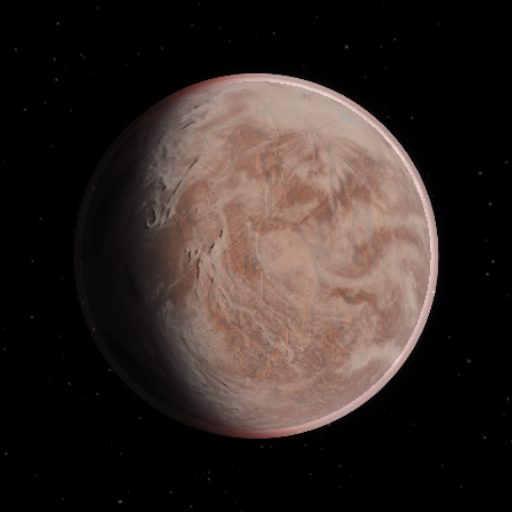 TOI-700 c rendered in TerraForge from its measured mass, orbit and star