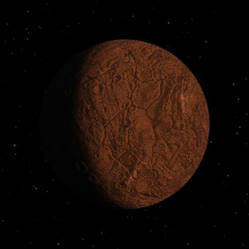 TOI-789 b rendered in TerraForge from its measured mass, orbit and star