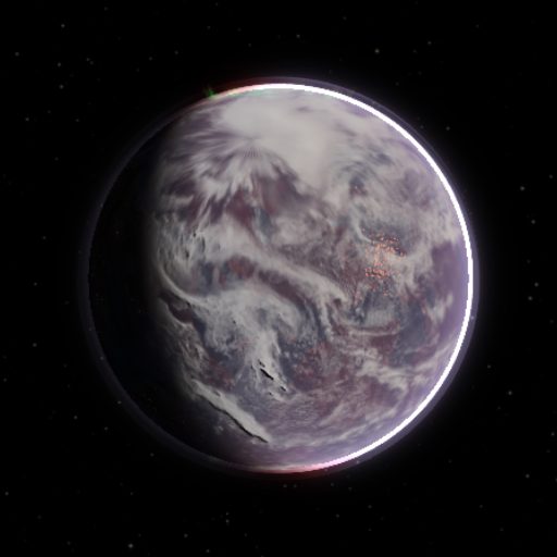 TRAPPIST-1 c rendered in TerraForge from its measured mass, orbit and star