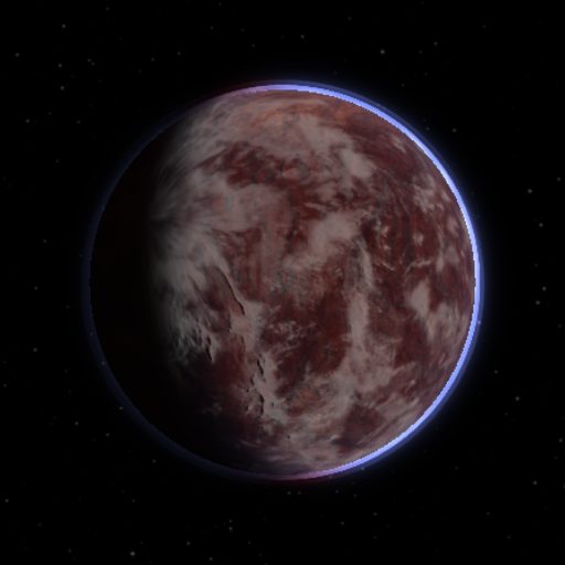 TRAPPIST-1 d rendered in TerraForge from its measured mass, orbit and star