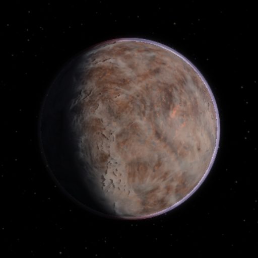 TRAPPIST-1 h rendered in TerraForge from its measured mass, orbit and star