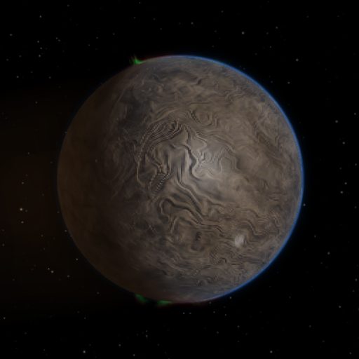 109 Psc c rendered in TerraForge from its measured mass, orbit and star