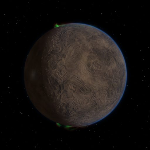 chi Vir c rendered in TerraForge from its measured mass, orbit and star