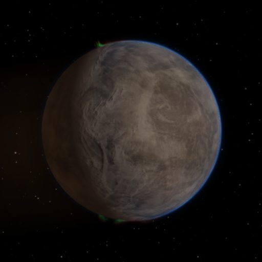 HAT-P-48 b rendered in TerraForge from its measured mass, orbit and star