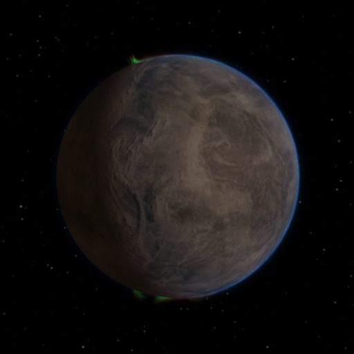 HATS-20 b rendered in TerraForge from its measured mass, orbit and star