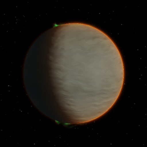 HD 283869 b rendered in TerraForge from its measured mass, orbit and star