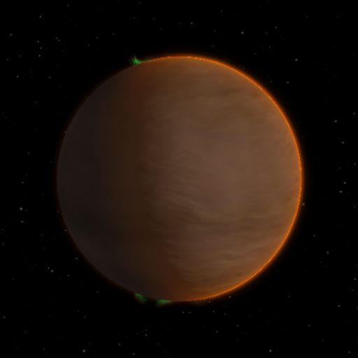 K2-105 c rendered in TerraForge from its measured mass, orbit and star