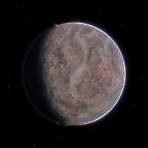 KMT-2023-BLG-1746 b rendered in TerraForge from its measured mass, orbit and star