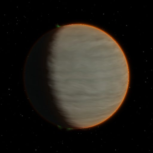 KMT-2025-BLG-0811 b rendered in TerraForge from its measured mass, orbit and star