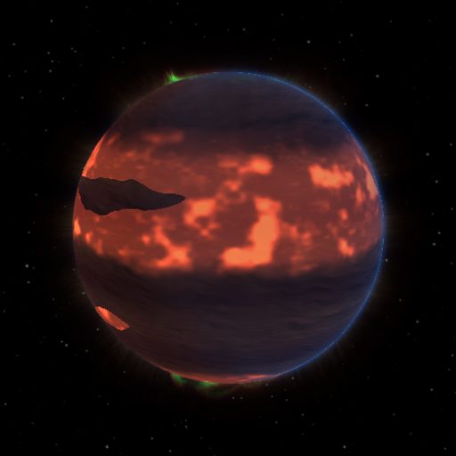 MARVELS-19 b rendered in TerraForge from its measured mass, orbit and star