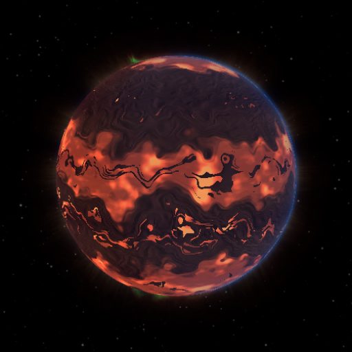 MLLA 8 b rendered in TerraForge from its measured mass, orbit and star